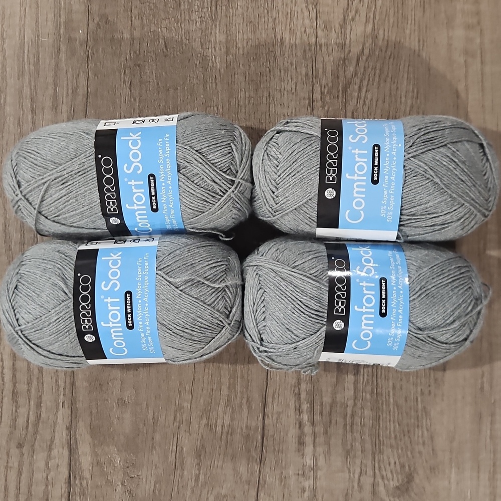 Berroco Comfort Sock Yarn - Gray quantity of 4 at 447 yards each